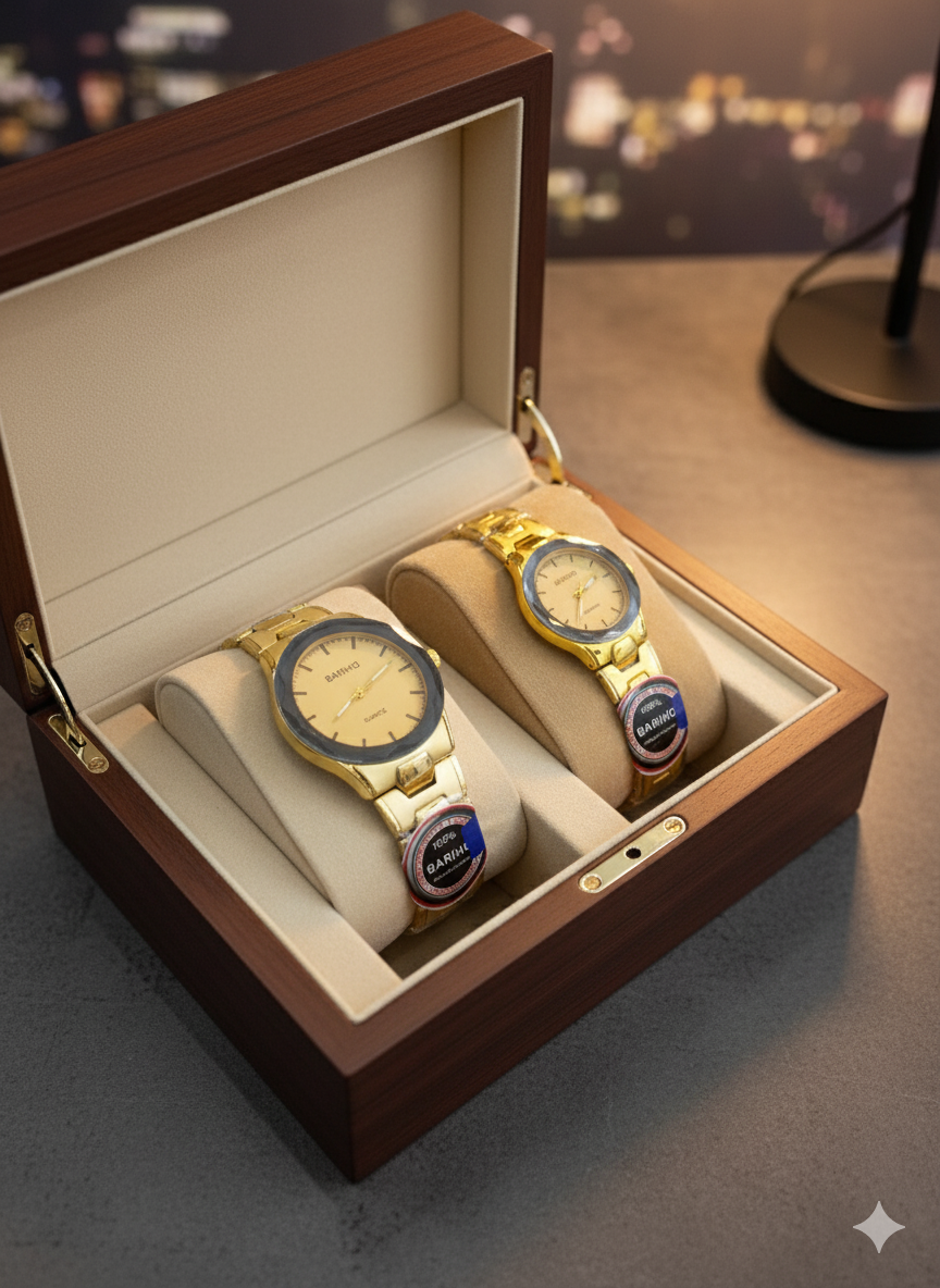 Luxury Gold Wristwatches |Timeless Couple Watch Set.