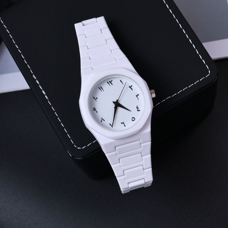 Men’s White Arabic Aura Watch – Premium Minimalist Arabic Dial | Modern Luxury Men’s Timepiece