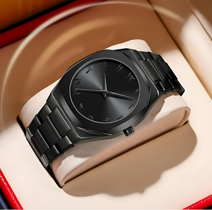 Black Aura Men’s Watch – Luxury Stainless Steel Timepiece