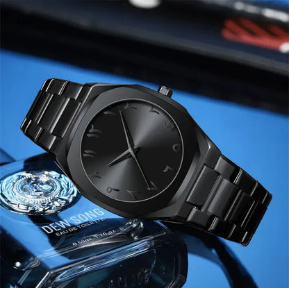 Black Aura Men’s Watch – Luxury Stainless Steel Timepiece