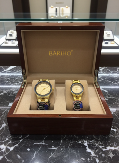 Luxury Gold Wristwatches |Timeless Couple Watch Set.