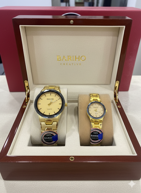 Luxury Gold Wristwatches |Timeless Couple Watch Set.