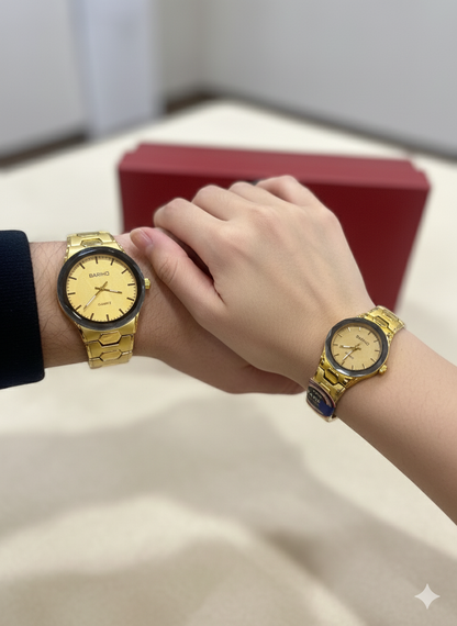Luxury Gold Wristwatches |Timeless Couple Watch Set.