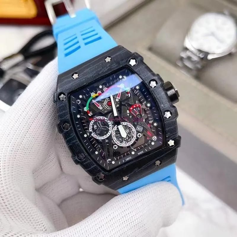 Skeleton Sport Chrono Watch — Multi-Color Strap Edition (7 Premium Strap Options)