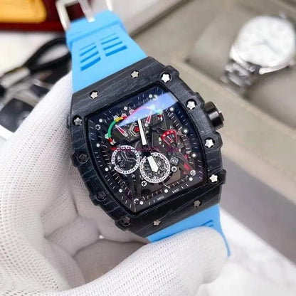 Skeleton Sport Chrono Watch — Multi-Color Strap Edition (7 Premium Strap Options)