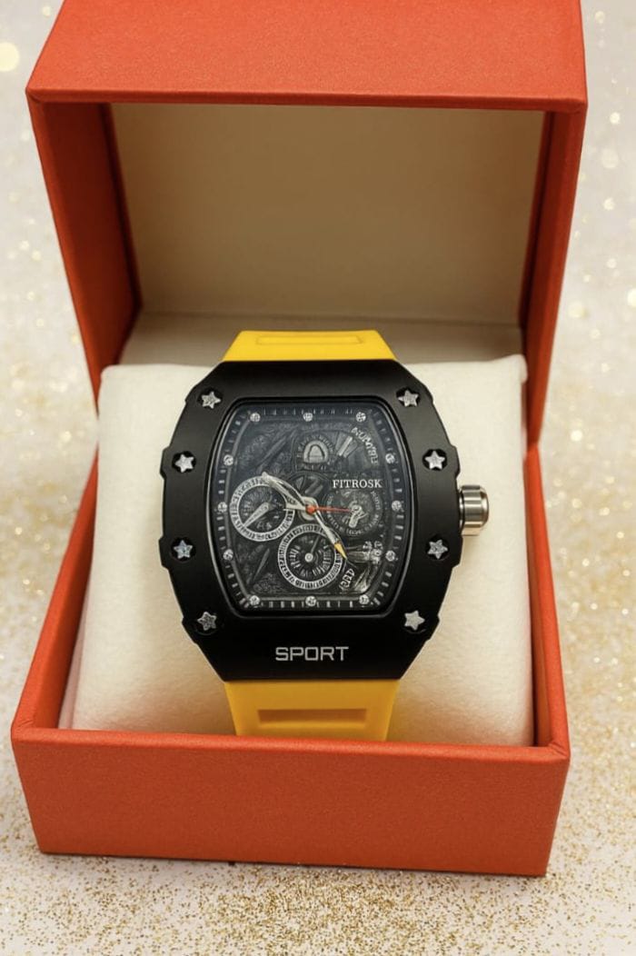 Skeleton Sport Chrono Watch — Multi-Color Strap Edition (7 Premium Strap Options)