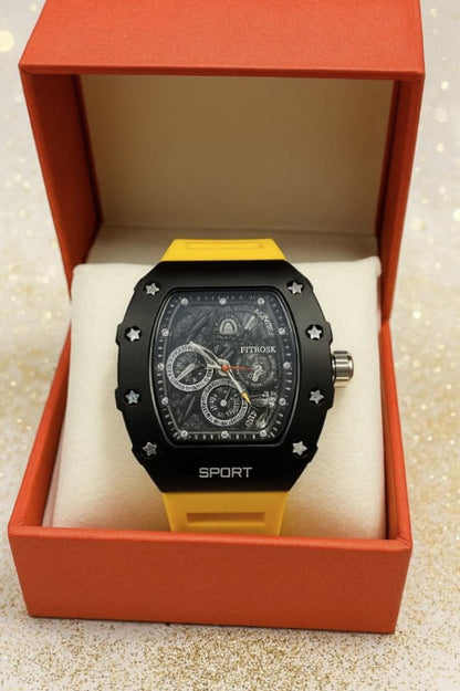 Skeleton Sport Chrono Watch — Multi-Color Strap Edition (7 Premium Strap Options)